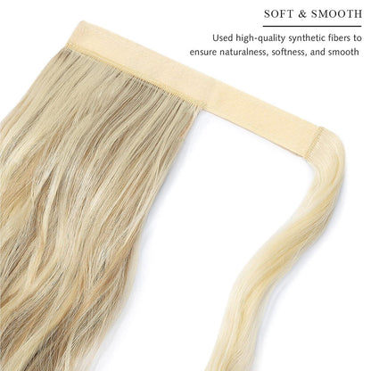 Lockiger Pferdeschwanz Clip-in Extension – Gebleichtes Blond & Sandy Blonde