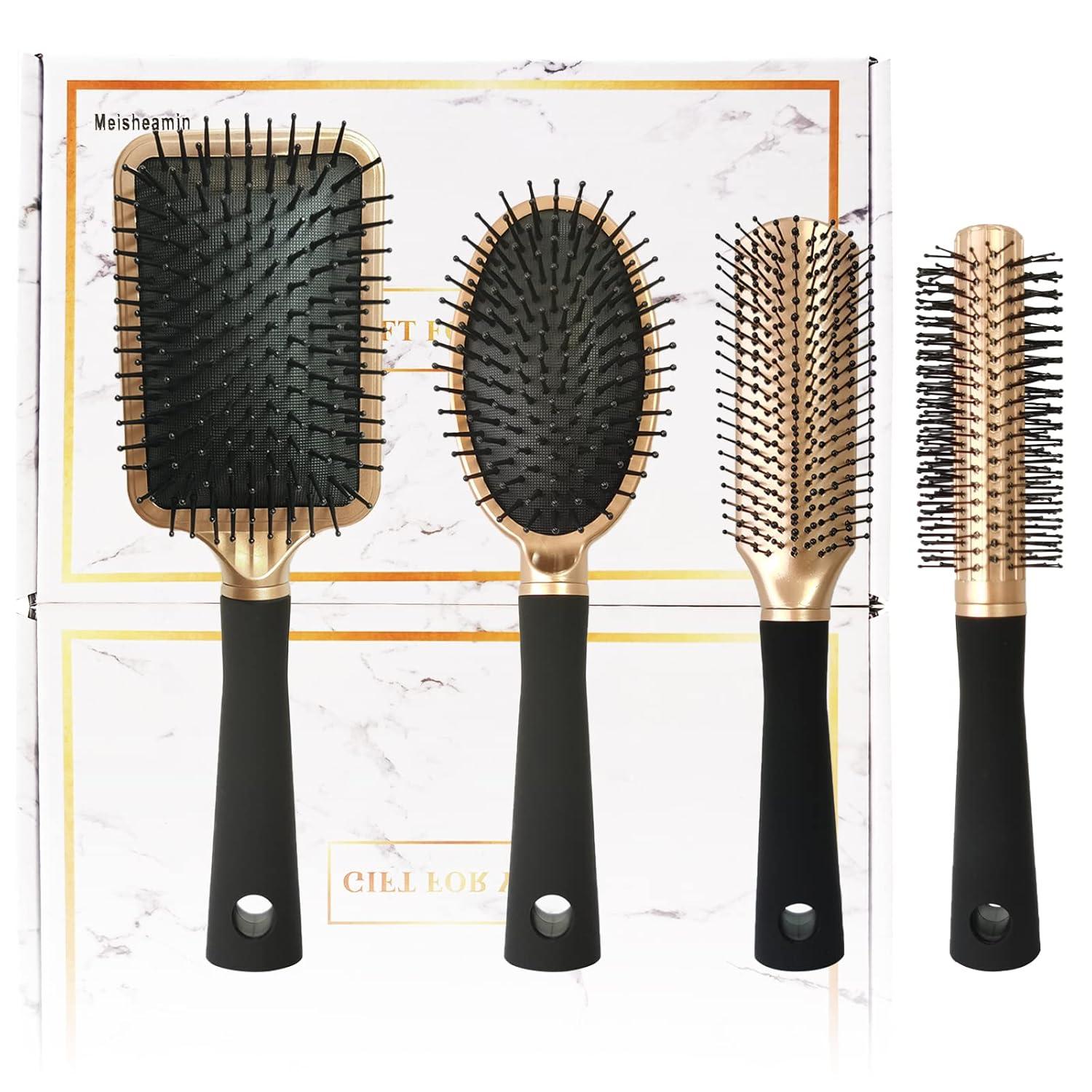 Professionelles 4-teiliges Haarbürsten-Set für glänzendes, gesundes