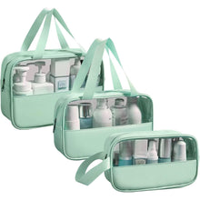 Transparente PVC Kosmetiktasche 3er Set Grün