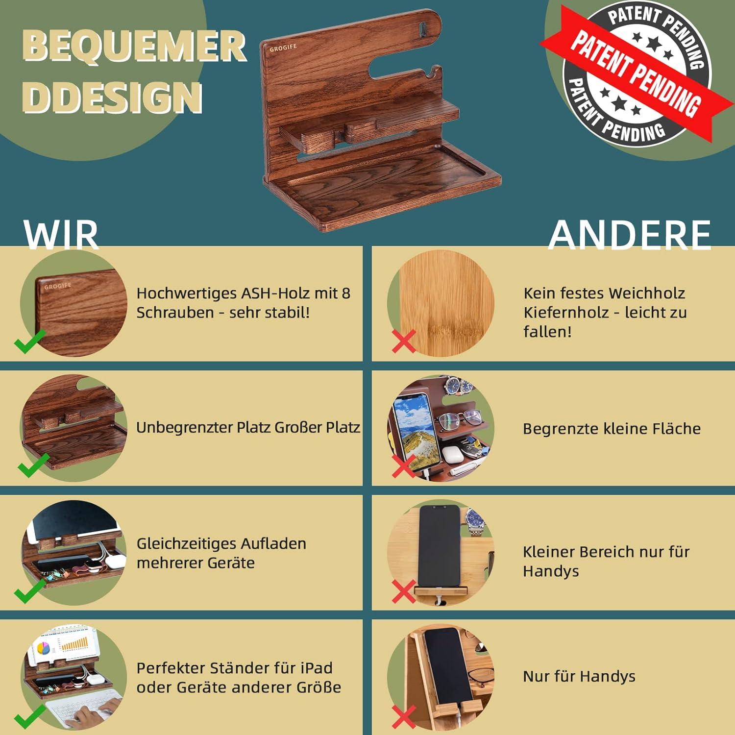 Geschenke für Männer Schreibtisch Organizer Holz Weihnachtsgeschenke