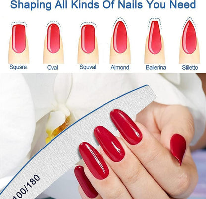Nagelfeilen 50 Stück Professional 100/180 Acrylnagel Feile Doppelset