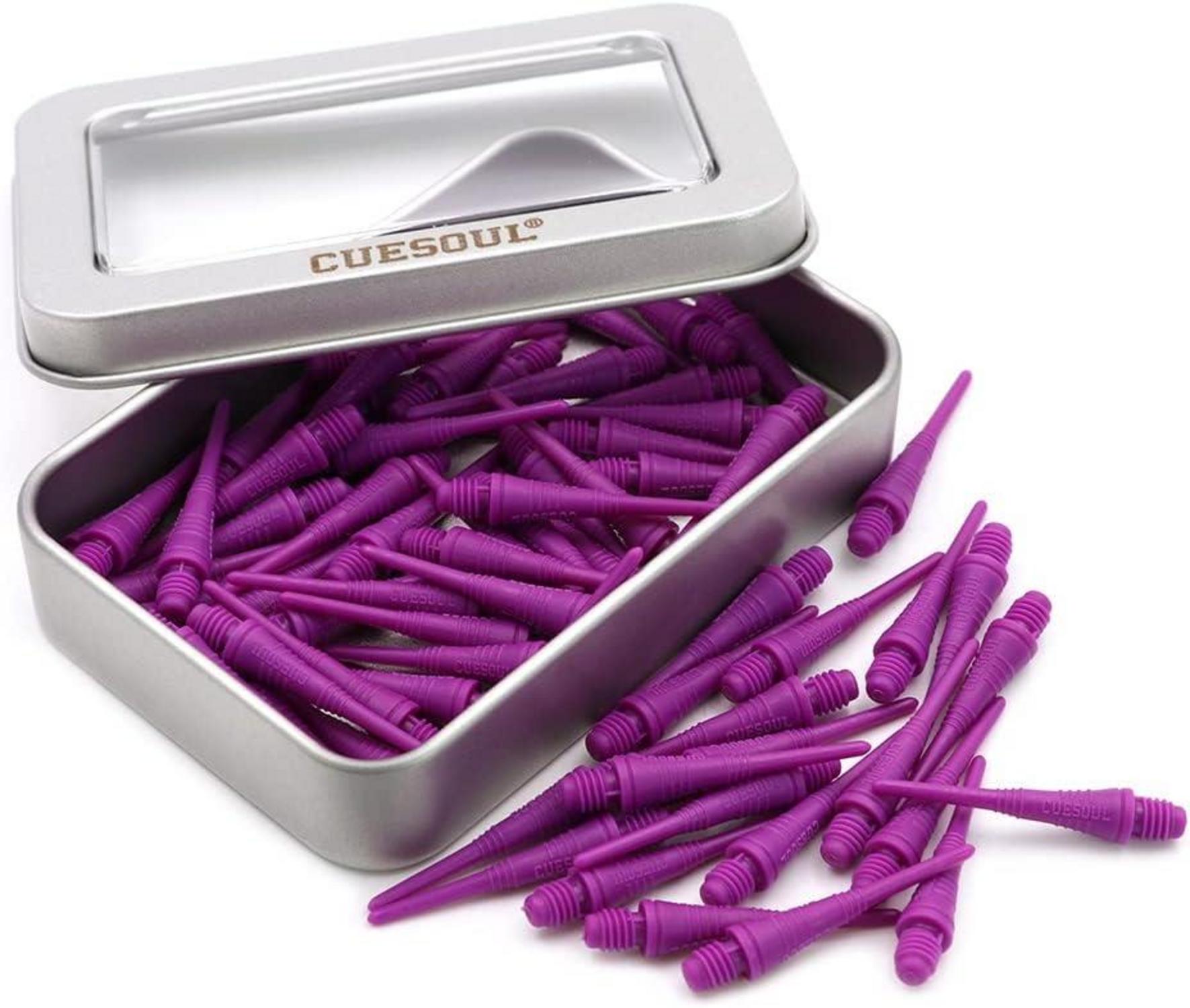 2BA Soft Dartpfeil Spitzen 100 Stück Violett Flexibel langlebig