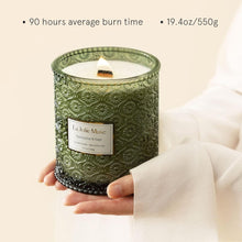 Duftkerze Eukalyptus Salbei Holzdocht Kerze Glas 550g 90h
