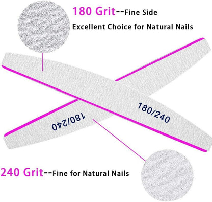 Nagelfeilen 180/240 Gelnägel Acryl Nagelset 50 Stück