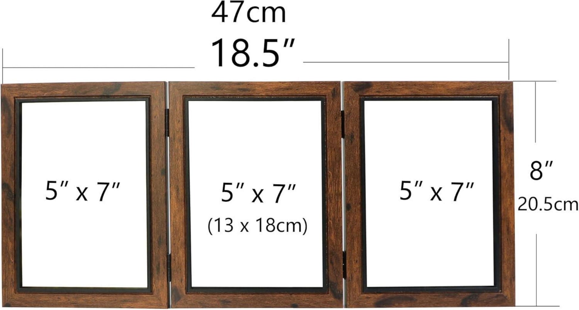 Bilderrahmen Collage Braun 13x18 Holz Scharnier Faltbar