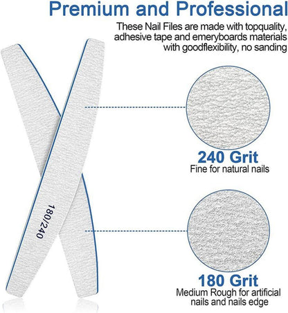 Nagelfeilen Set 50 Stück 180/240 Professionell Naturnägel waschbar