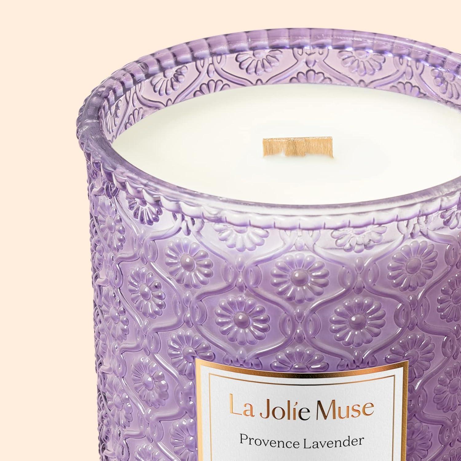 Duftkerze Lavendel Provence Holzdocht Aromatherapie 550g 90h