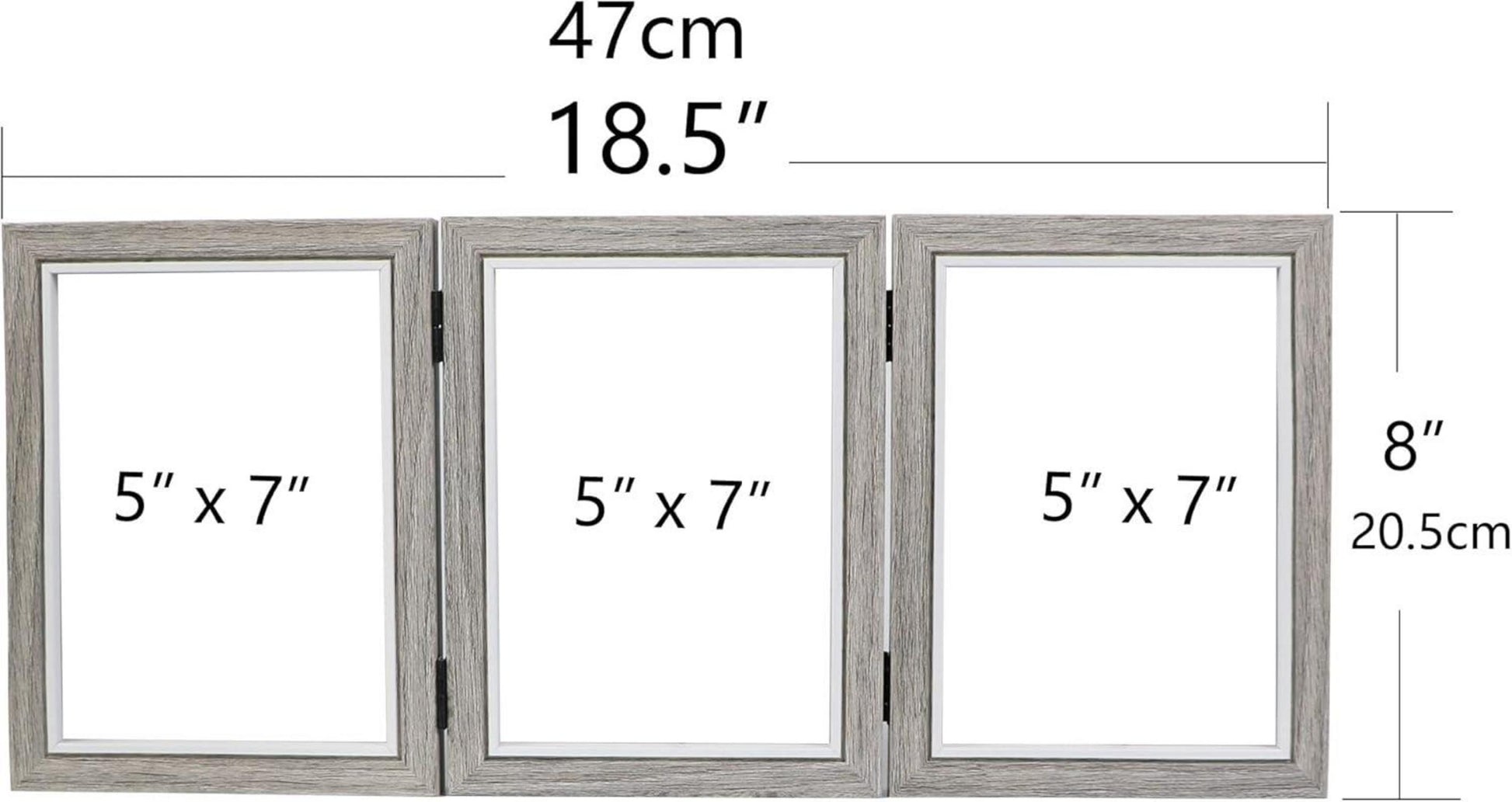 Bilderrahmen 3er Set Grau Holzmaserung 13x18 Collage Faltbarer Rahmen