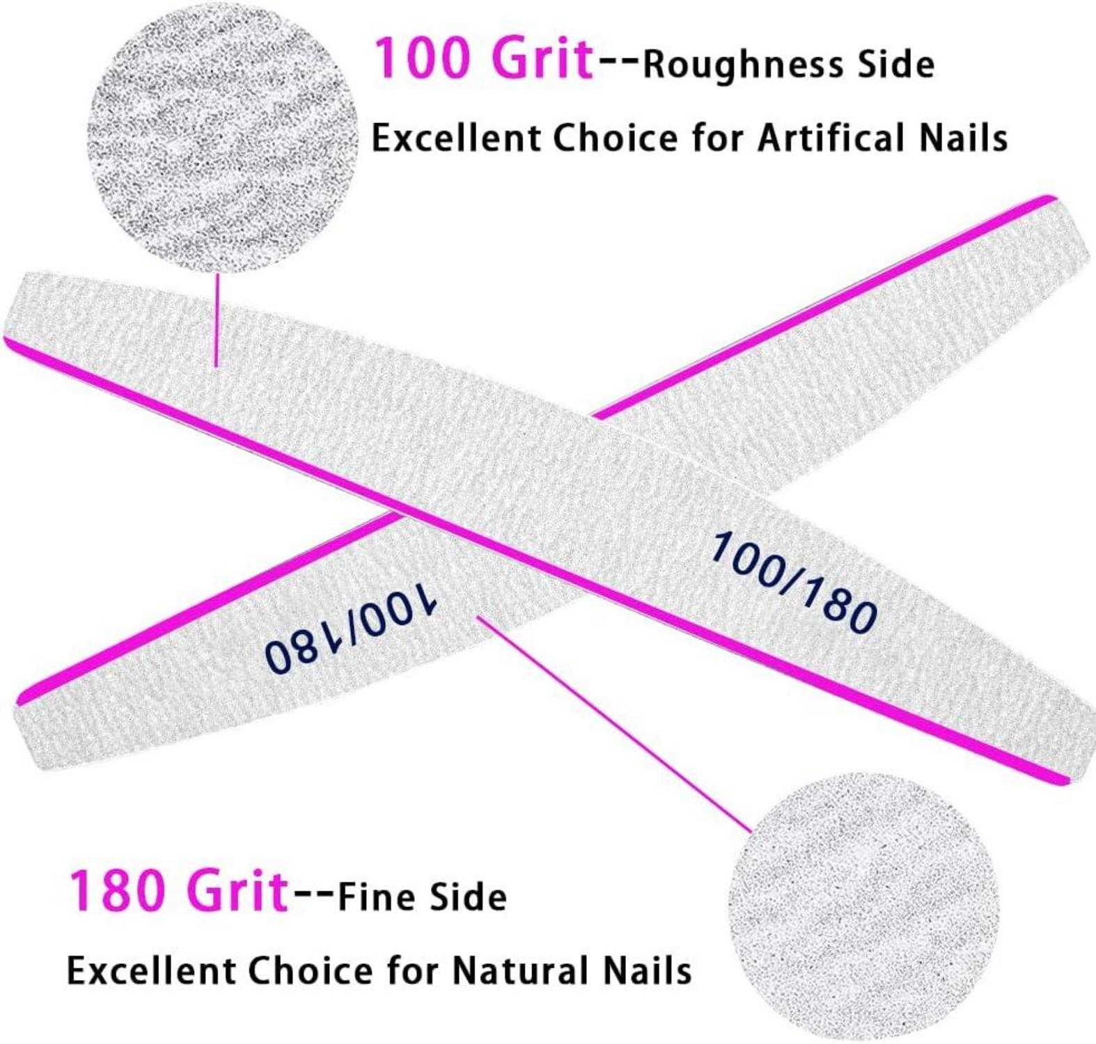 50 Stück Nagelfeilen 100/180 professionelles Nagelfeilen Set