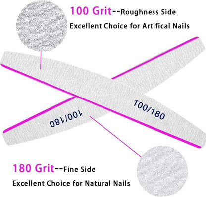 50 Stück Nagelfeilen 100/180 professionelles Nagelfeilen Set
