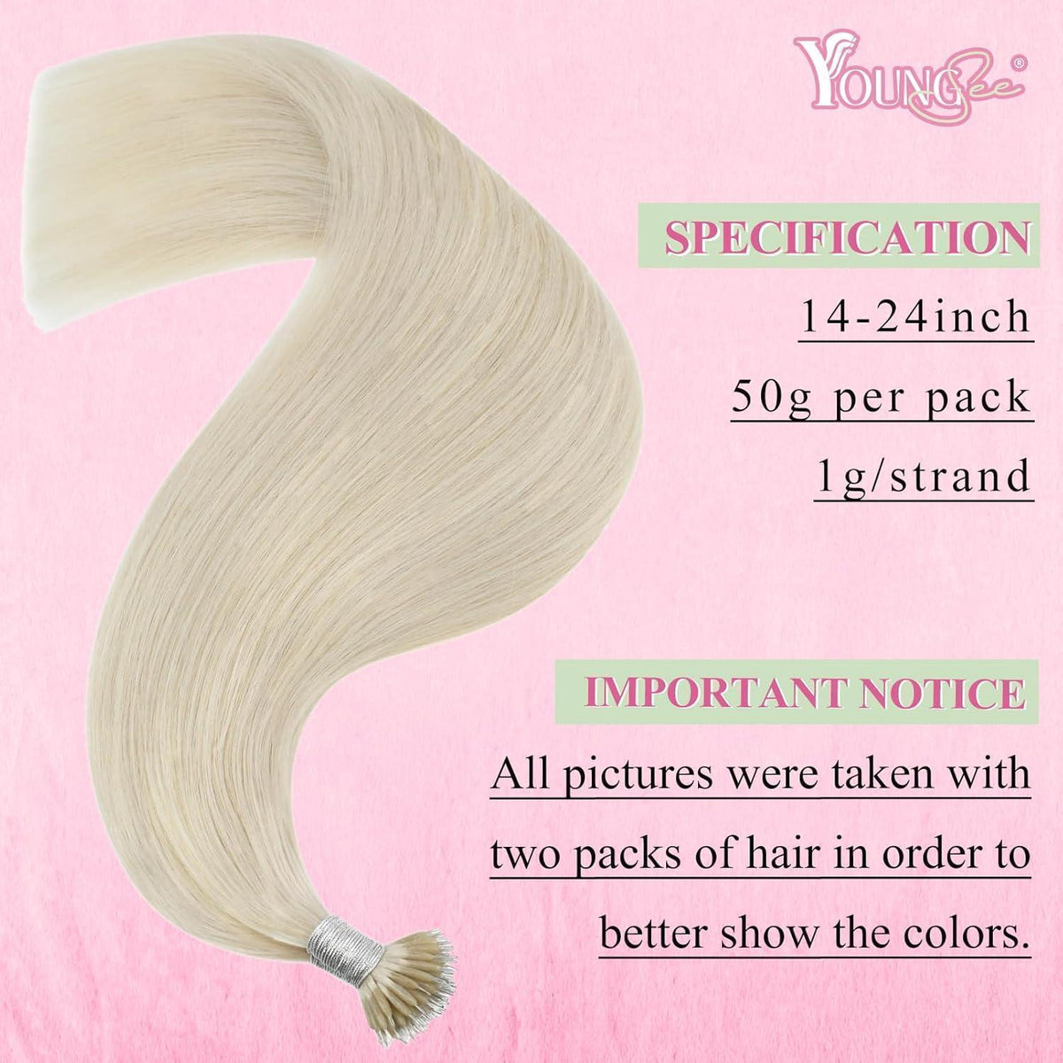 Echthaar Nano Ring Extensions Blond 60 cm – Platinblond