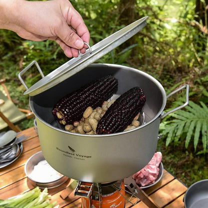 Titan Campingtopf 5L mit Deckel & Klappgriff