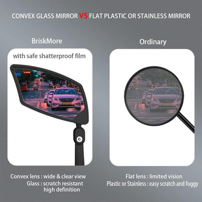 BriskMore Bar End Fahrradspiegel konvexe HD Glaslinse E-Bike Spiegelureau verwenden robuste langlebige Materialien