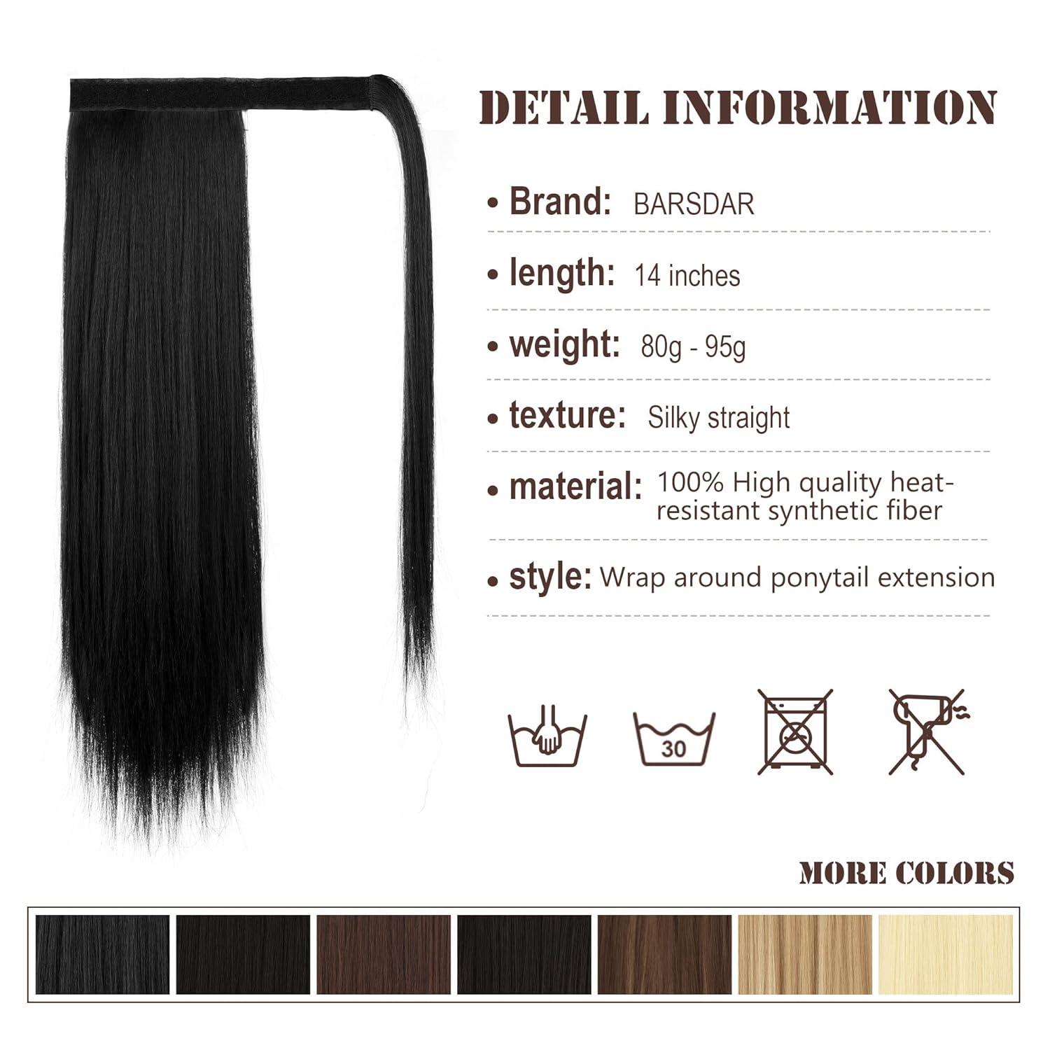 35cm Pferdeschwanz Extensions Haarverlängerung Zopf Haarteil Frauen