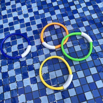 VReder Tauchspielzeug: 4 Tauchringe für Kinder, Pool & Schwimmbad