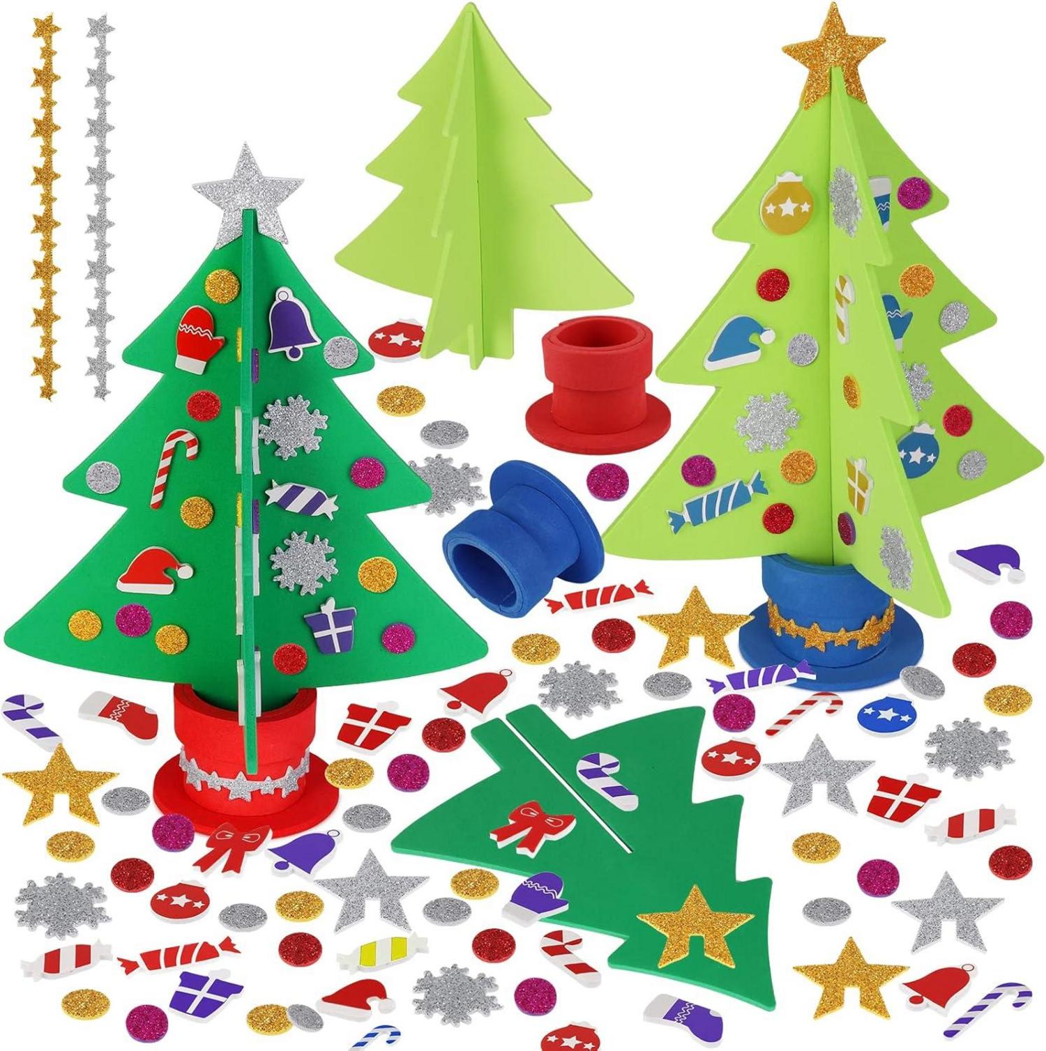 Weihnachtsbaum Bastelset 6 Stück Moosgummi Winter Deko Kit
