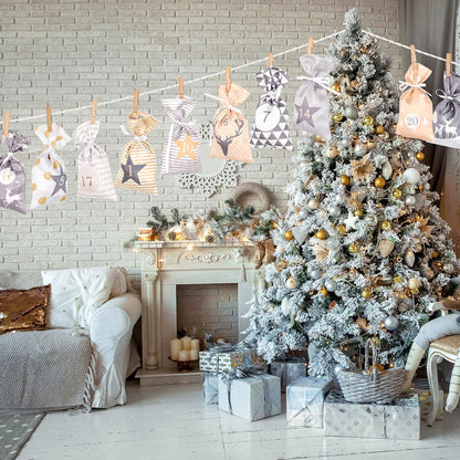 Adventskalender zum Befüllen Großer Weihnachtskalender Gelb