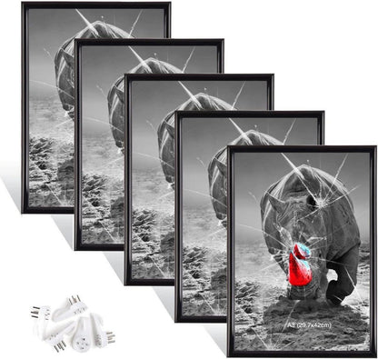 Schwarze Fotorahmen Set DIN A3 mit Plexi-Glas portraitrahmen