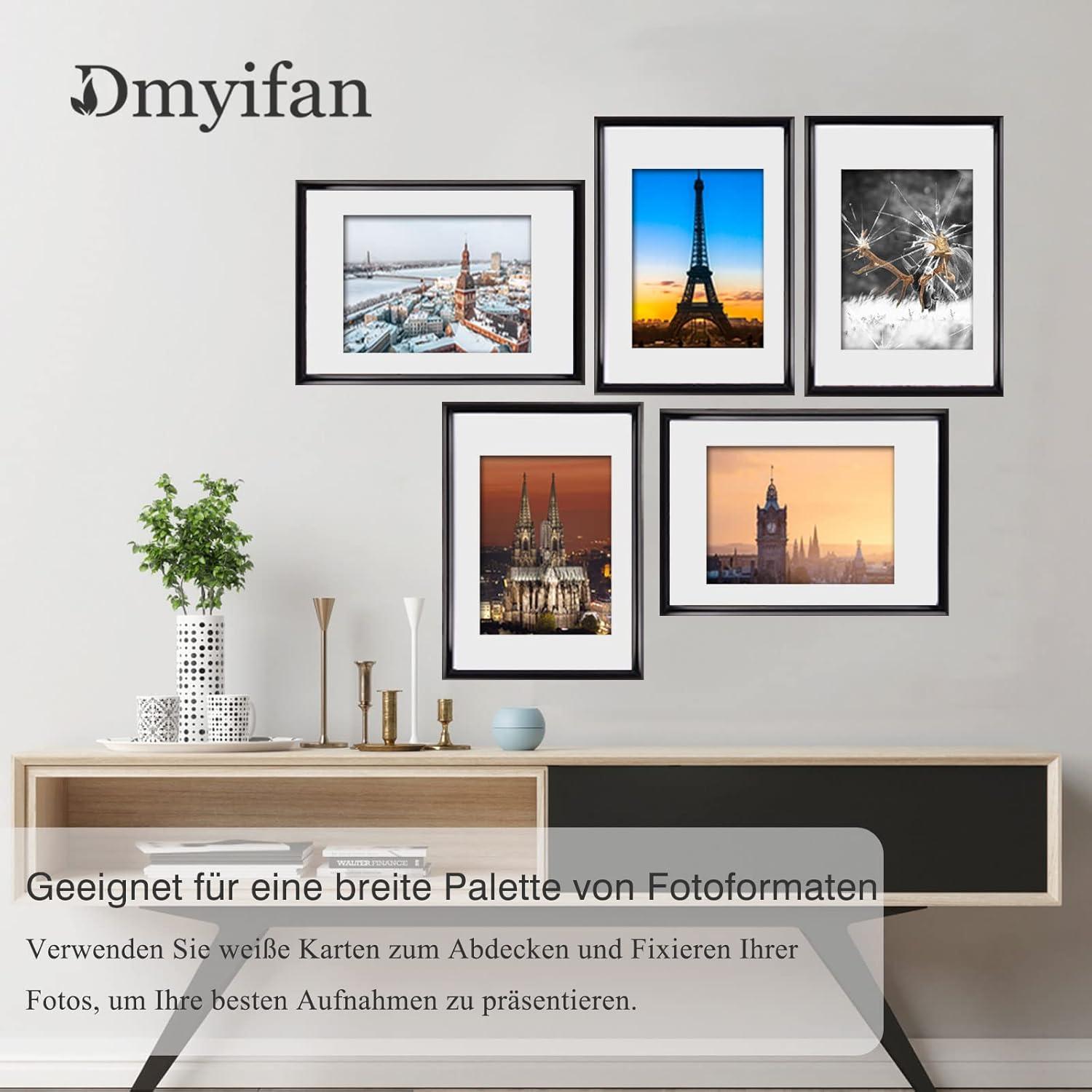 Dmyifan 5er Set Schwarz Fotorahmen Bilderrahmen A3 Plexi-Glas Portraitrahmen Hängen Wohnzimmer Schwarz A3 29 7x42 cm