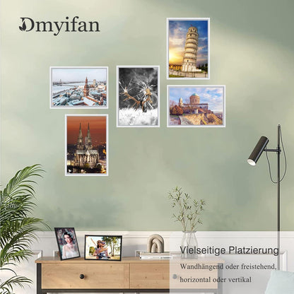 Weiß Fotorahmen Set DIN A4 Plexi-Glas Portraitrahmen Wohnzimmer Dekorahmen 5er Pack