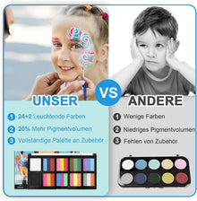 Kinderschminke Split-Kuchenpalette 26 Farben Schminkset