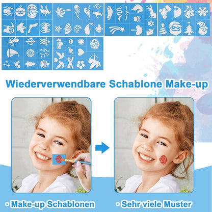 Kinderschminke Set Mädchen 26 Farben Face Paint Bodypainting Karneval Halloween
