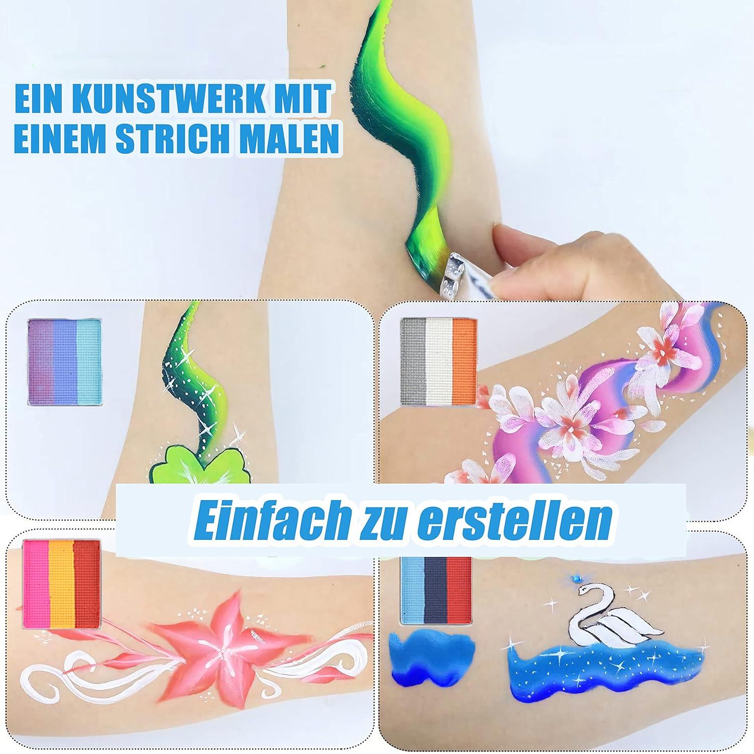 Kinderschminke Split-Kuchenpalette Face Body Paint Karneval Halloween Mädchen