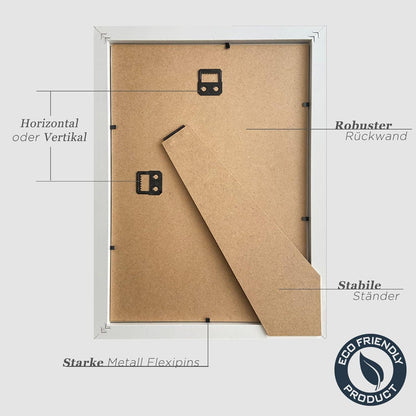 Bilderrahmen A4 Weiss Holz Fotorahmen 21x30cm MDF DIN A4 3er