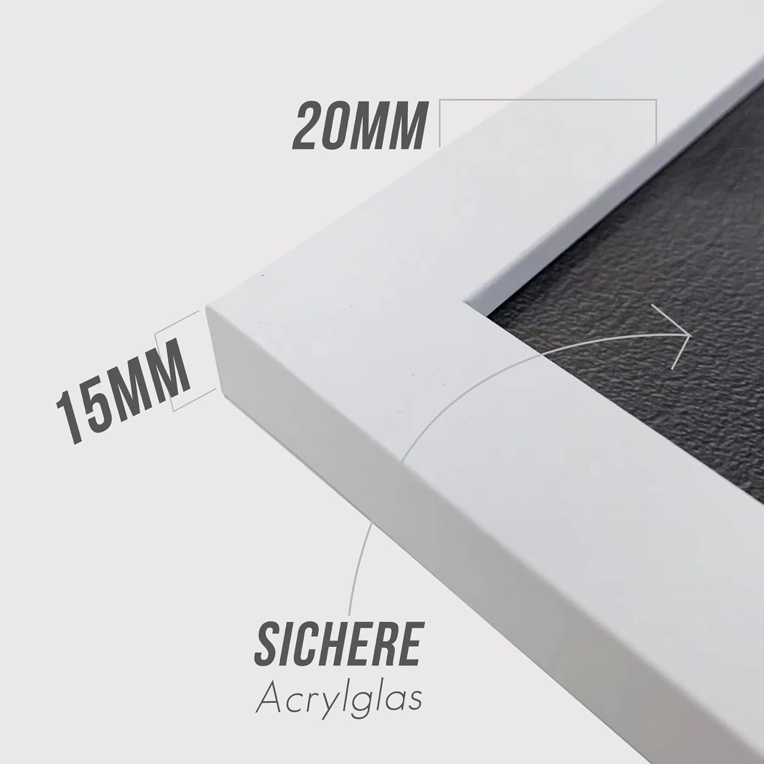Bilderrahmen A4 Weiß Holz Fotorahmen 21x30cm DIN A4 Rahmen 3er Set