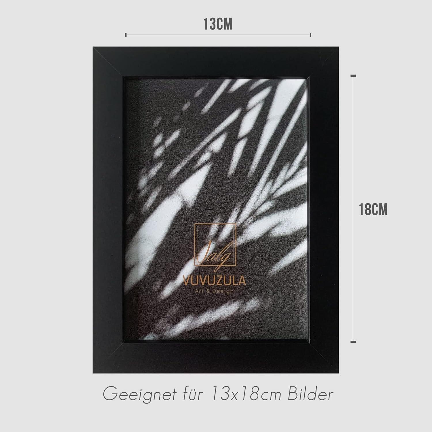 Schwarze Holz Fotorahmen 13x18cm 3er Set - Hochwertige MDF