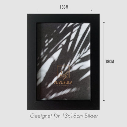 Schwarze Holz Fotorahmen 13x18cm 3er Set - Hochwertige MDF