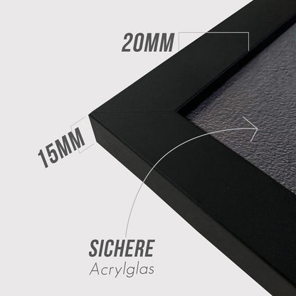 Schwarze Bilderrahmen 13x18cm Holz Fotorahmen 3er Set