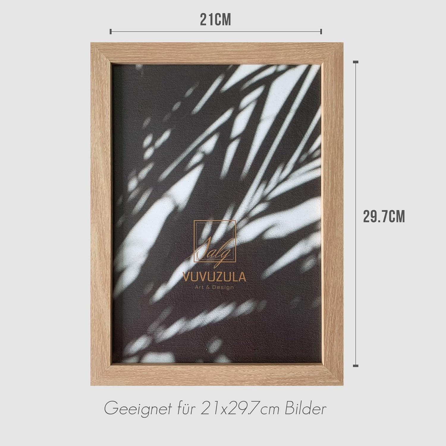 Holz Bilderrahmen A4 natur 3er Set DIN A4 Fotorahmen 21x30cm