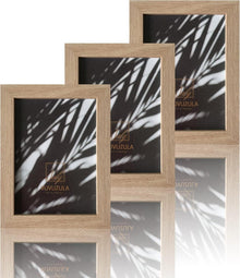 Bilderrahmen 13x18cm Set Natur Holz Fotorahmen 3erAcrylglas