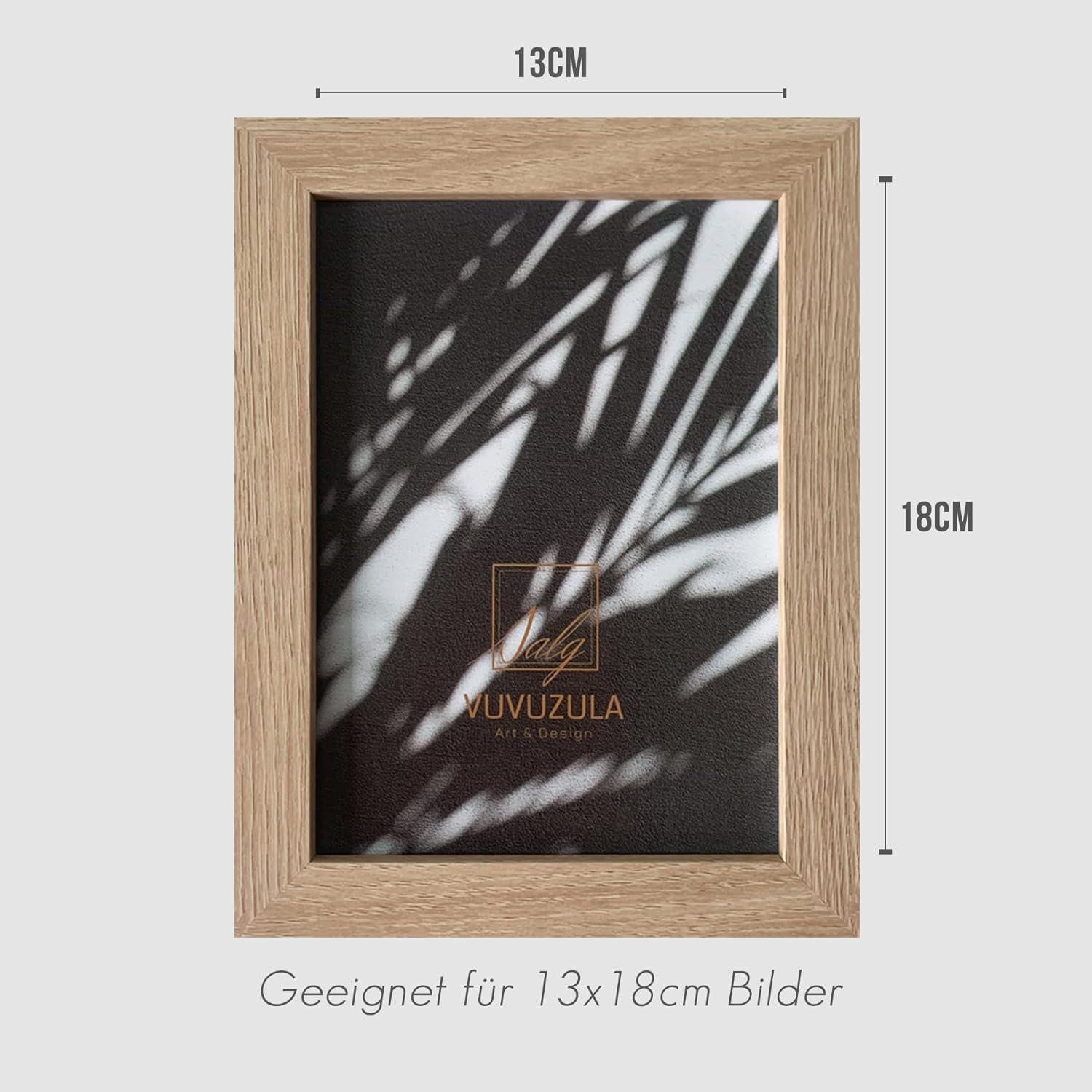 Holz Bilderrahmen 13x18cm 3er Set Natur Acrylglas Fotorahmen