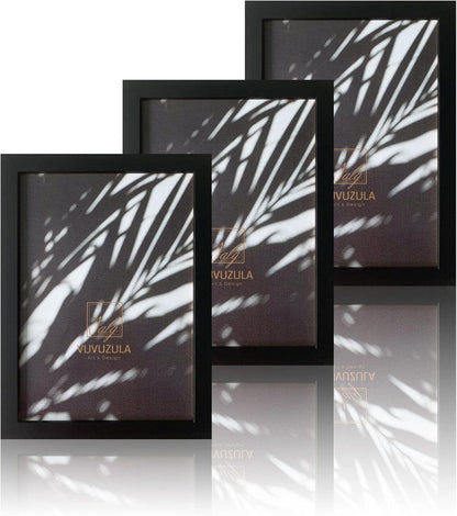 Bilderrahmen A4 Schwarz Holz Fotorahmen 21x30cm 3er Set