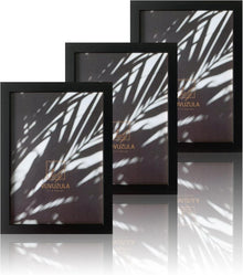 Bilderrahmen A4 Schwarz Holz Fotorahmen 21x30cm 3er Set