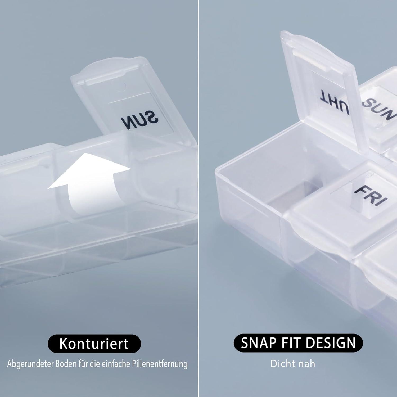 Serfeymi Tablettenbox Pillendose 7 Tage Organizer wöchentlich_PACKAGE_0