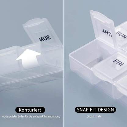 Serfeymi Tablettenbox Pillendose 7 Tage Organizer wöchentlich_PACKAGE_0