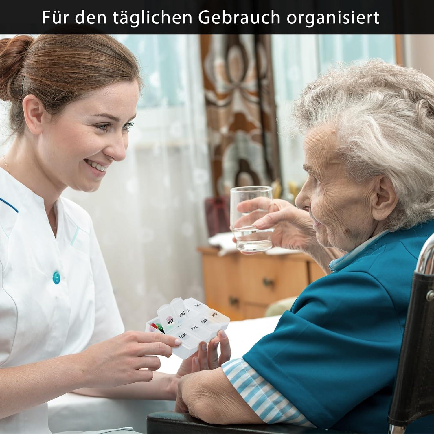 Tablettenbox Pillendose 7 Tage Medikamentenbox wöchentlicher Organizer