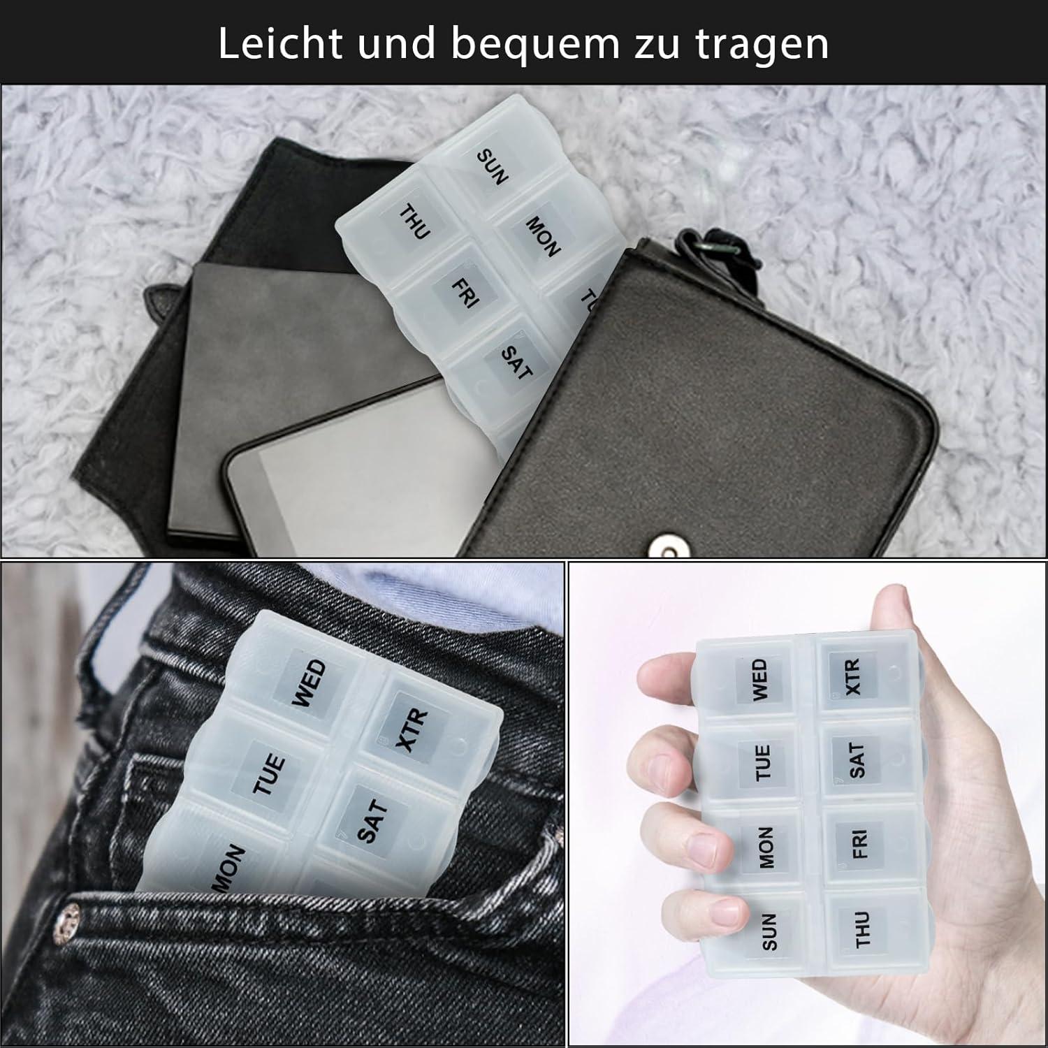 Serfeymi Tablettenbox Pillendose 7 Tage Organizer wöchentlich_PACKAGE_0