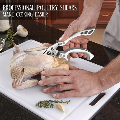 Geflügelschere Profi Edelstahl Küchenschere Huhn Fisch Gemüse