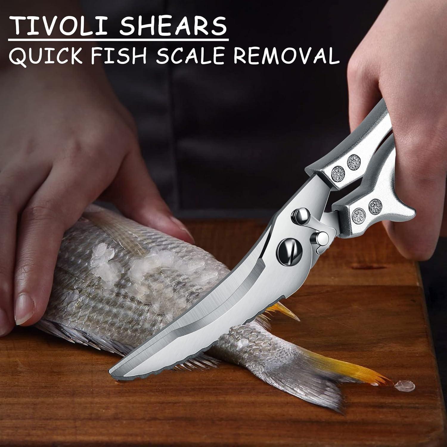 Geflügelschere Profi Küchenschere Edelstahl mit Holster & Geschenkbox