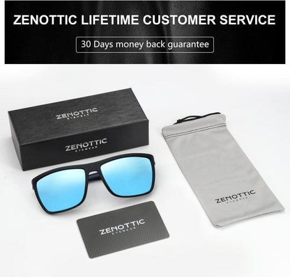 Polarisierte Herren Sonnenbrille TR90 Rahmen UV400 Blau Verspiegelt