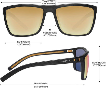 Polarisierte Sonnenbrille Herren UV400 Schutz TR90 Rahmen Quadratisch
