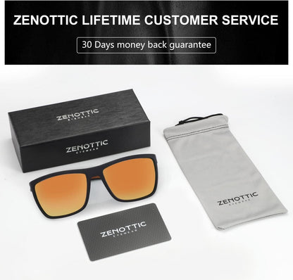 Polarisierte Sonnenbrille Herren TR90 Rahmen UV400 Schutz Schwarz Gold