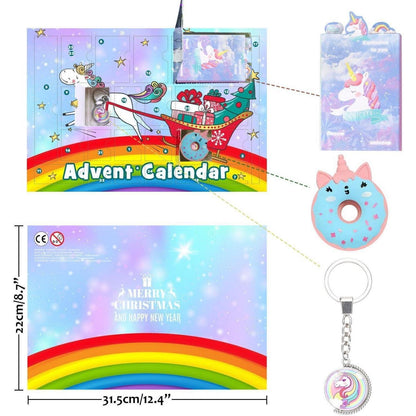 Adventskalender Einhorn Mädchen 2024 Schmuck Schreibwaren