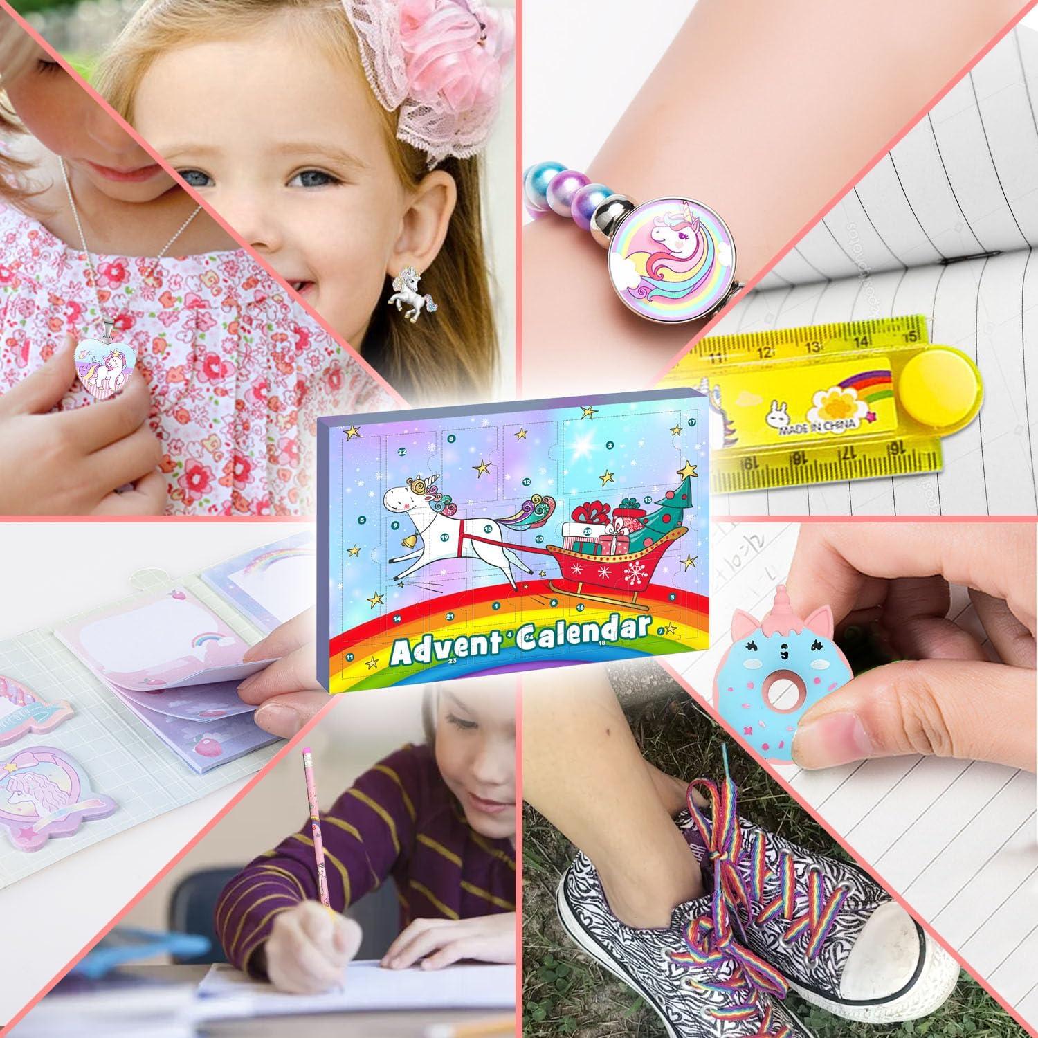 Adventskalender Einhorn Mädchen 24 tolle Überraschungen Schmuck