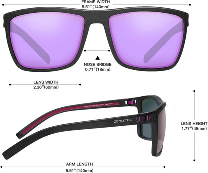 Polarisierte Sonnenbrille TR90 Rahmen UV400 Schutz Quadrat C07