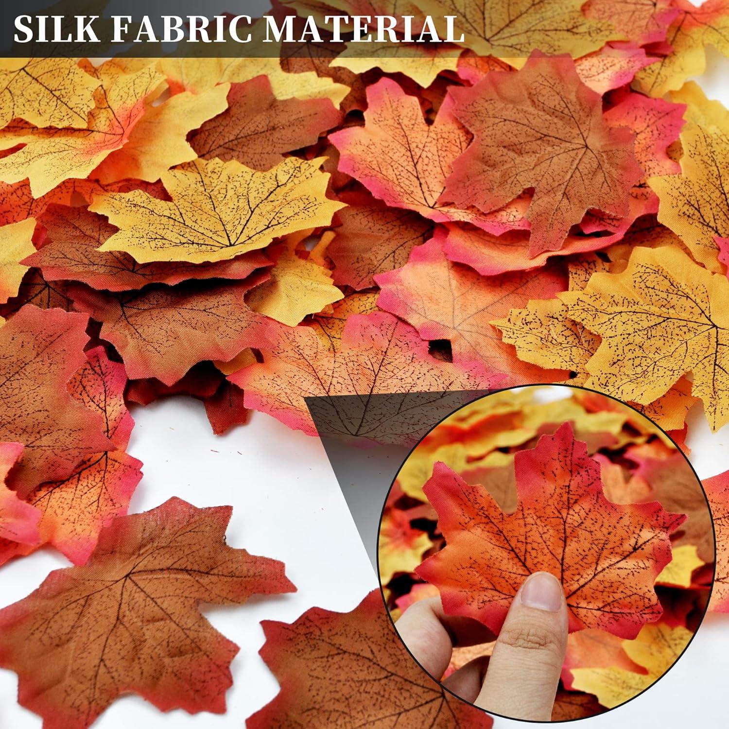 200 Stück Künstliche Ahornblätter Herbstlaub Blätter 4 Farben Deko Herbst-Kunstblätter